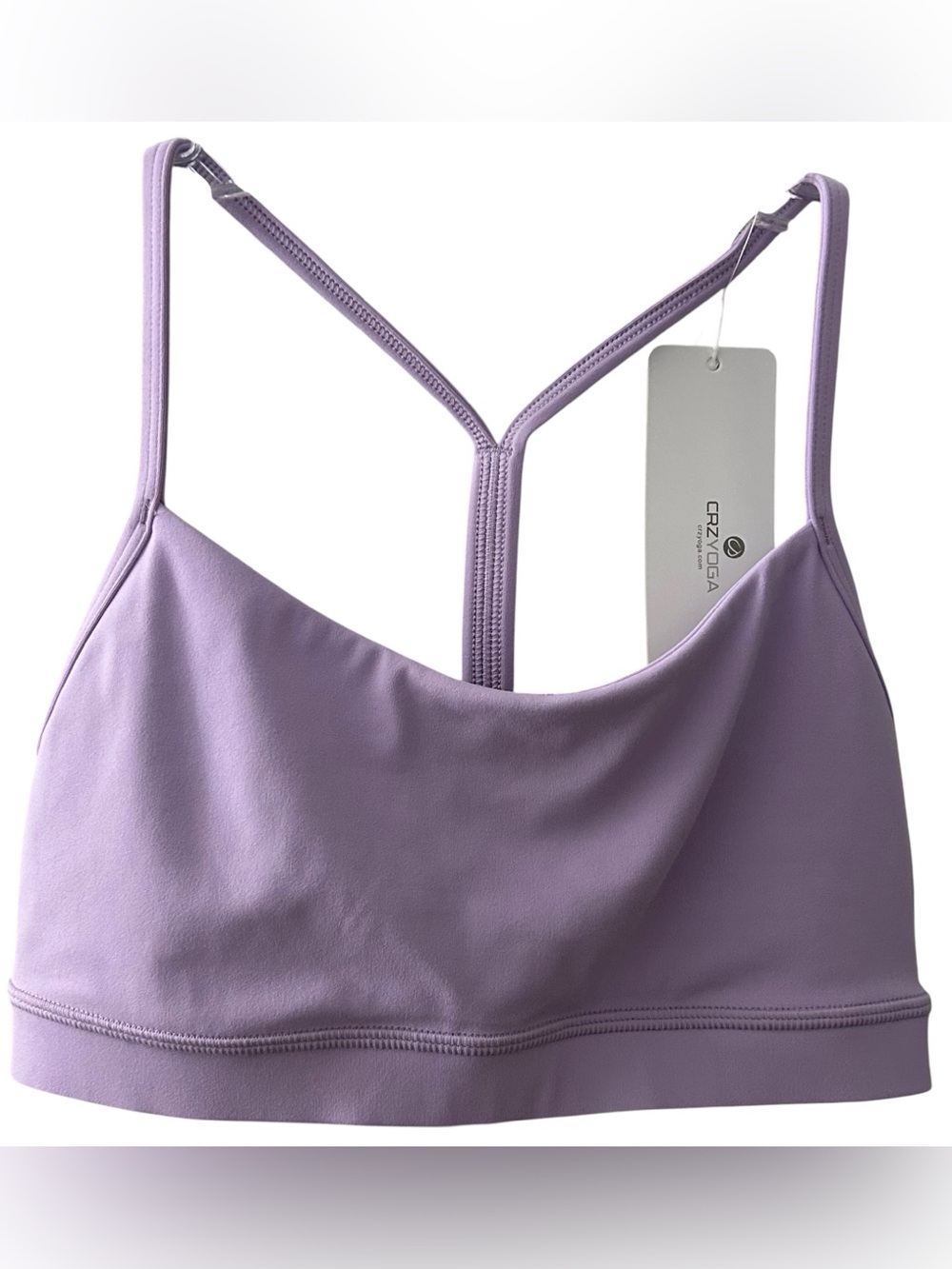 CRZ YOGA Lavender Women's Small Y-Back Padded Racerback Sports Bra Low Impact